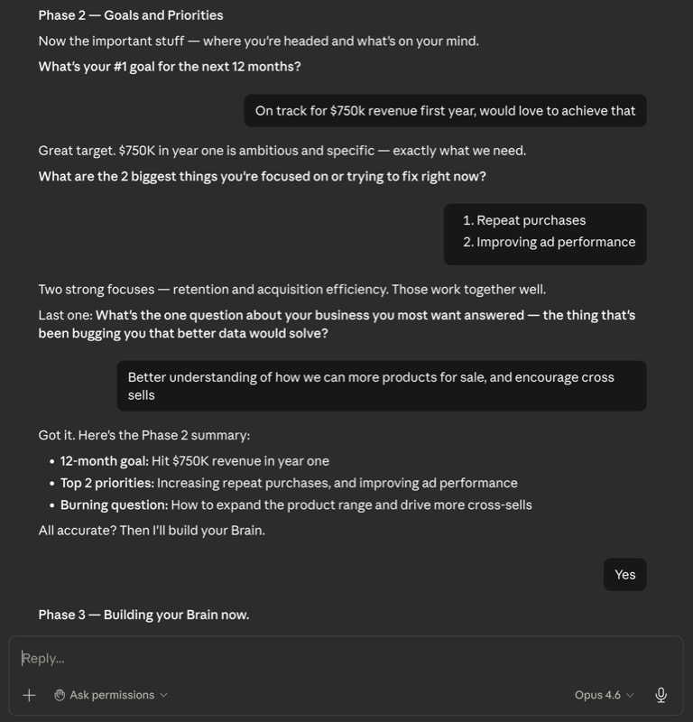 Setting goals and priorities in the workspace