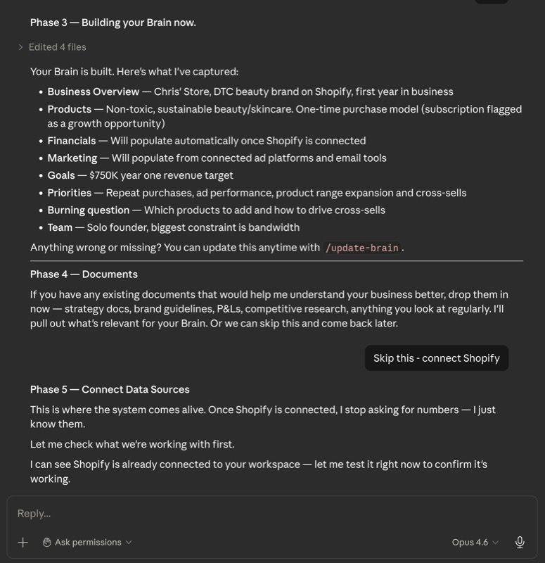 Your Brain is built with all business context structured